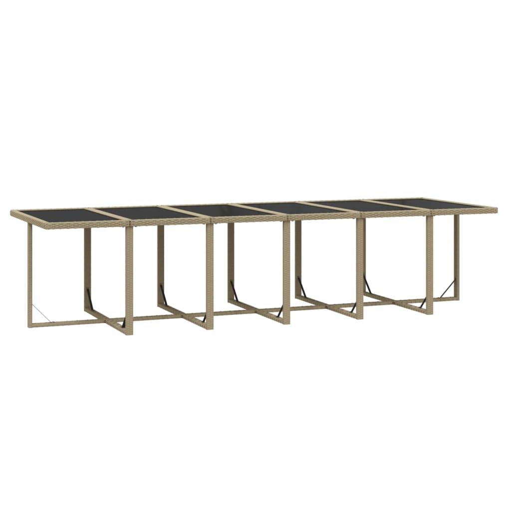 vidaXL 17-tlg. Garten-Essgruppe mit Kissen Poly Rattan Beige