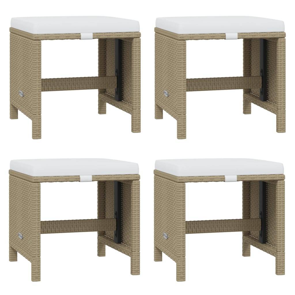 vidaXL 21-tlg. Garten-Essgruppe mit Kissen Poly Rattan Beige
