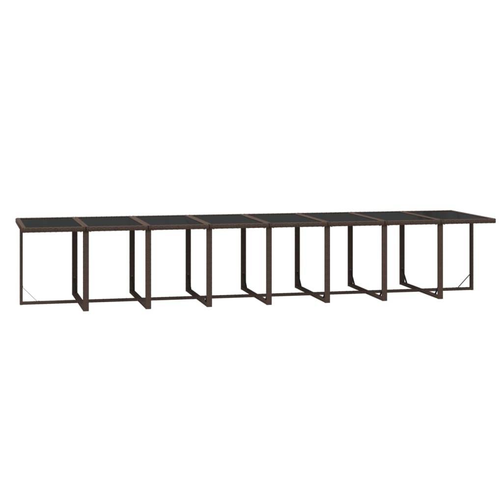 vidaXL 17-tlg. Garten-Essgruppe mit Kissen Poly Rattan Braun