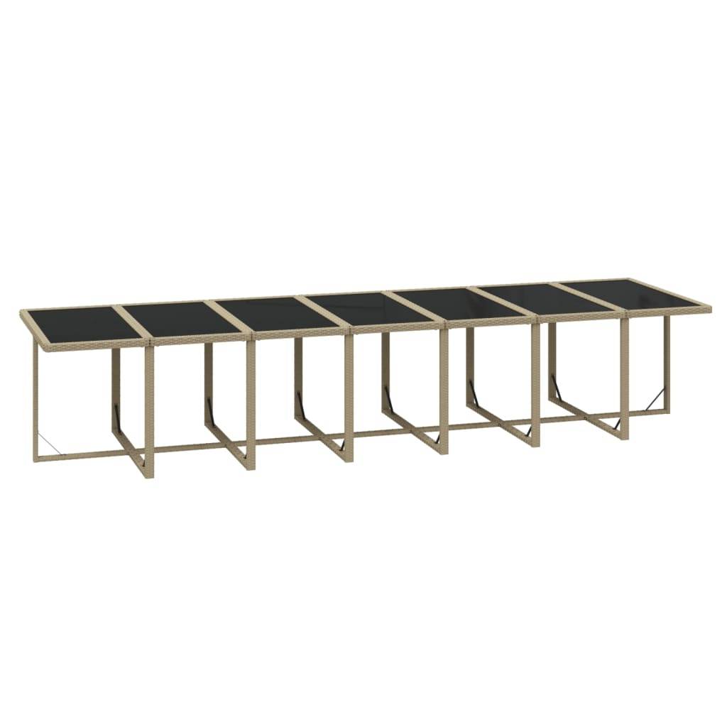 vidaXL 15-tlg. Garten-Essgruppe mit Kissen Poly Rattan Beige