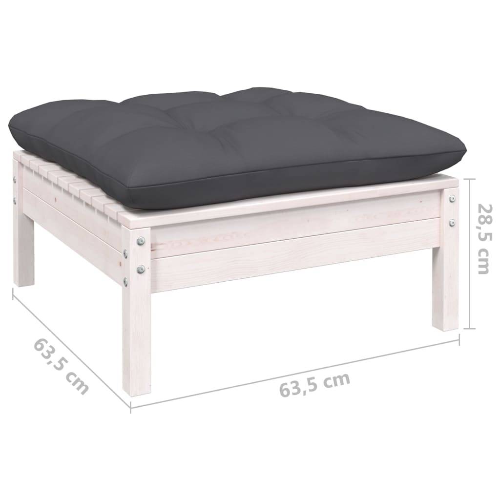 vidaXL 12-tlg. Garten-Lounge-Set mit Kissen Weiß Massivholz Kiefer