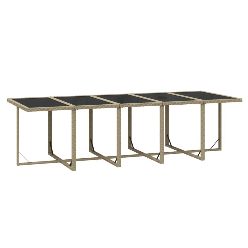 vidaXL 15-tlg. Garten-Essgruppe mit Kissen Poly Rattan Beige