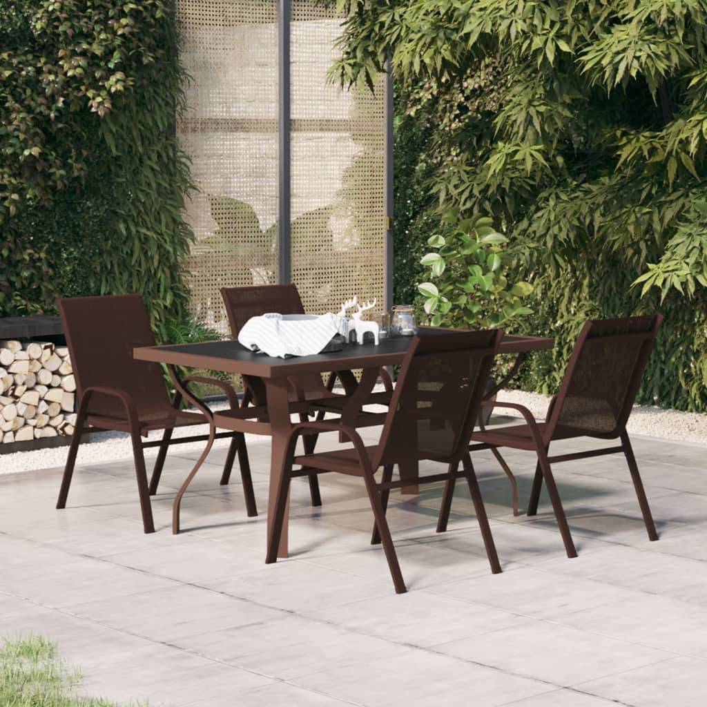 vidaXL 5-tlg. Garten-Essgruppe Braun und Schwarz
