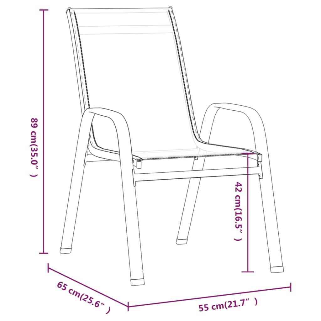 vidaXL Stapelbare Gartenstühle 4 Stk. Schwarz Textilene