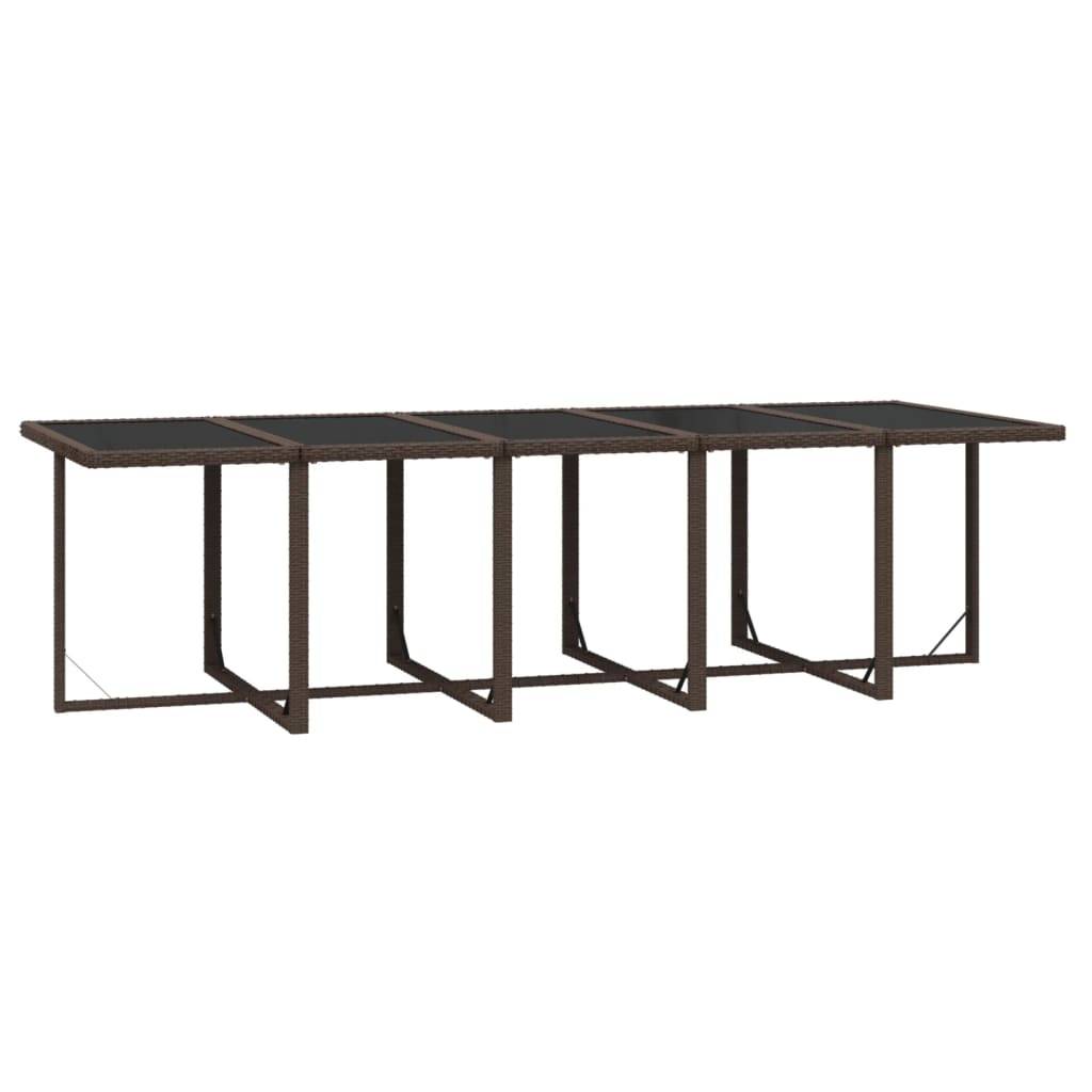 vidaXL 11-tlg. Garten-Essgruppe mit Kissen Poly Rattan Braun