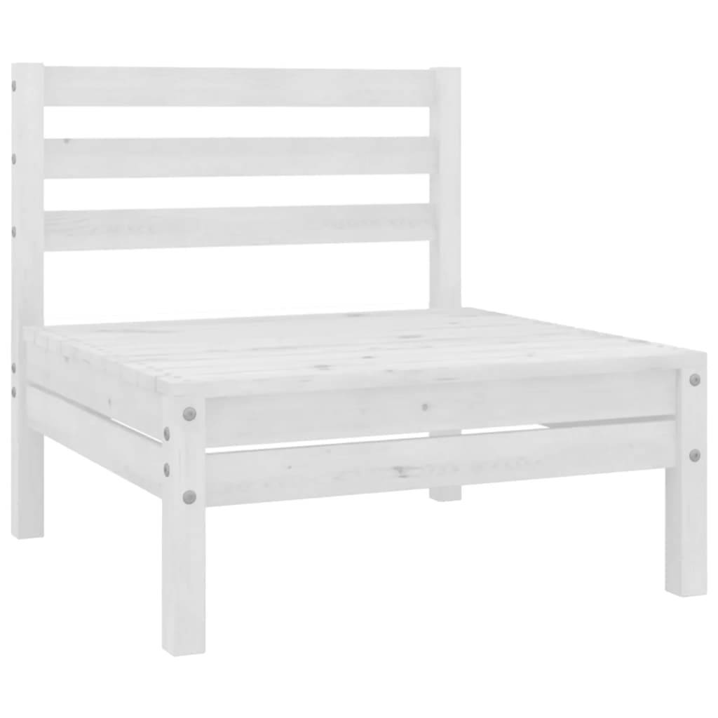 vidaXL 6-tlg. Garten-Lounge-Set Weiß Massivholz Kiefer