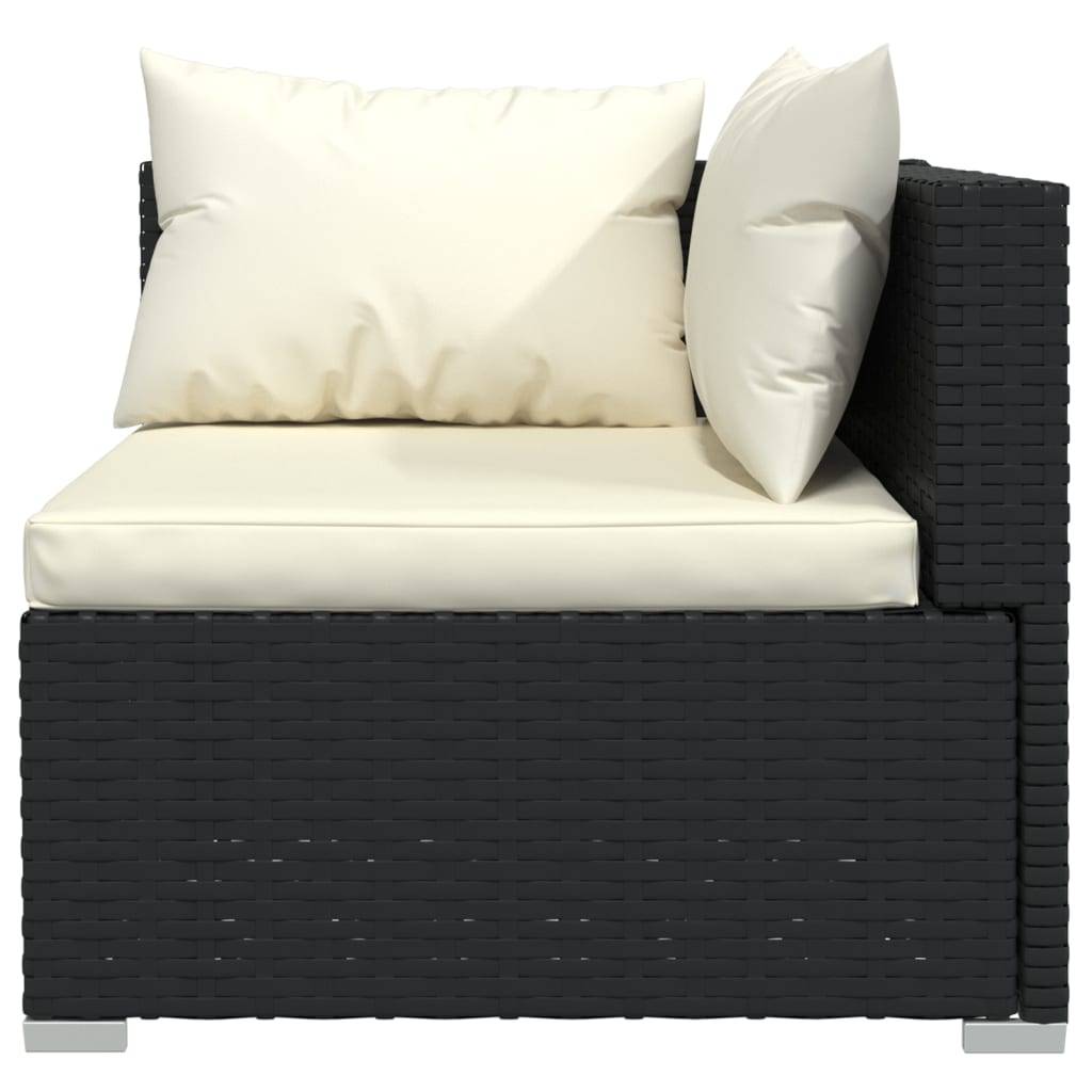vidaXL 10-tlg. Garten-Lounge-Set mit Kissen Poly Rattan Schwarz