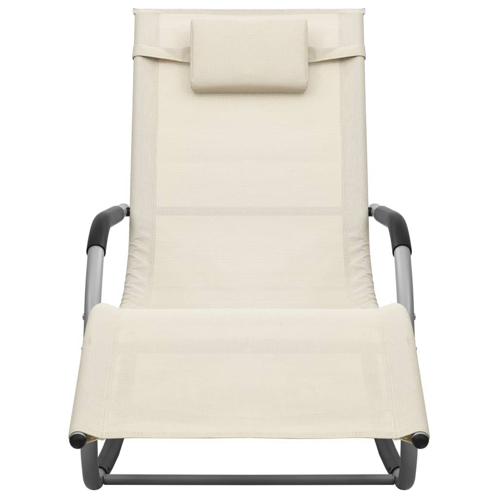 vidaXL Sonnenliege Textilene Creme und Grau