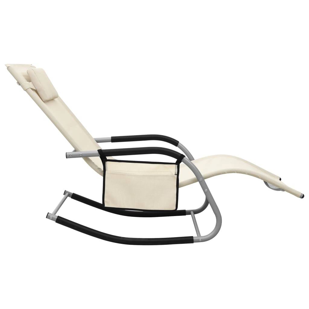 vidaXL Sonnenliege Textilene Creme und Grau