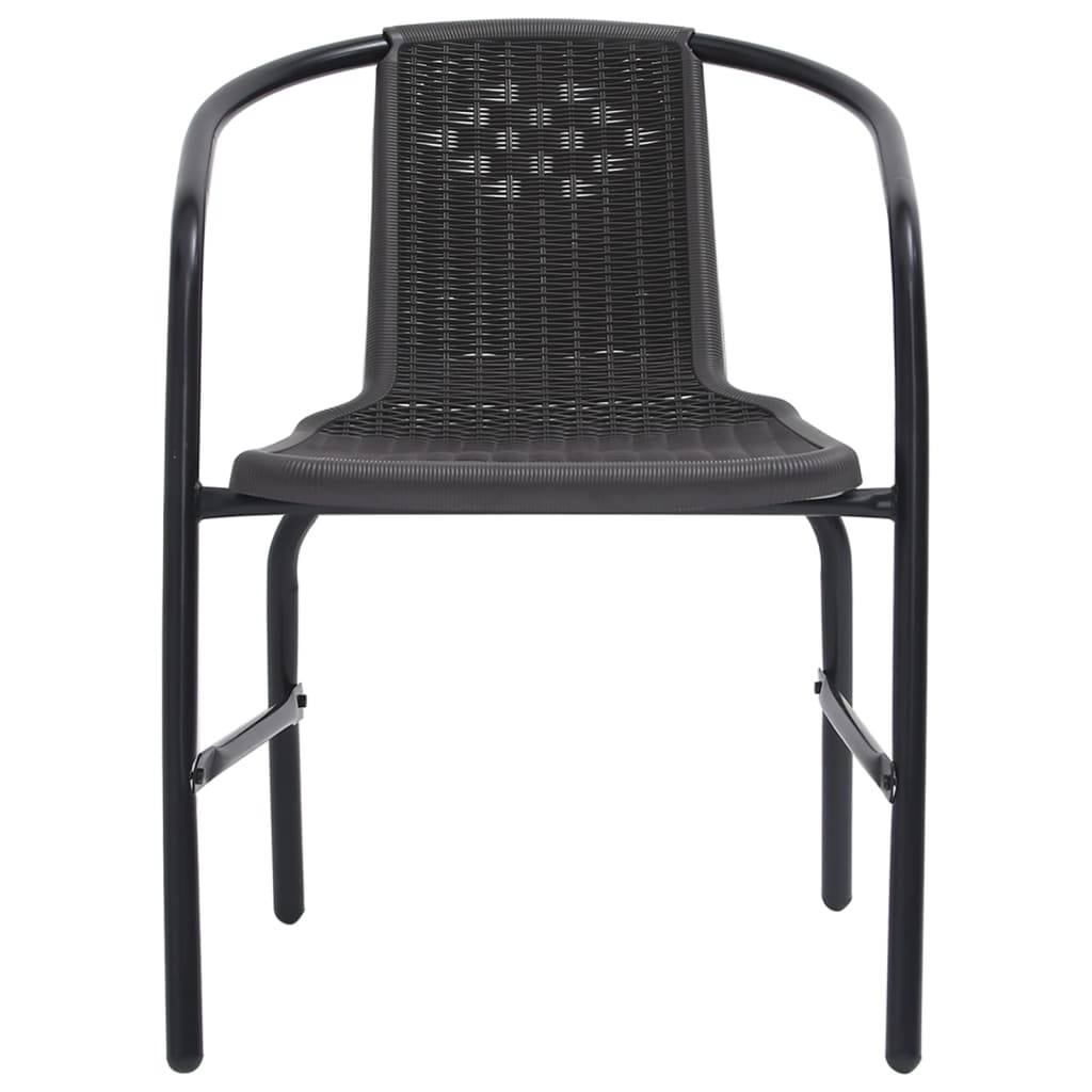 vidaXL Gartenstühle 8 Stk. Rattan-Optik Kunststoff und Stahl 110 kg