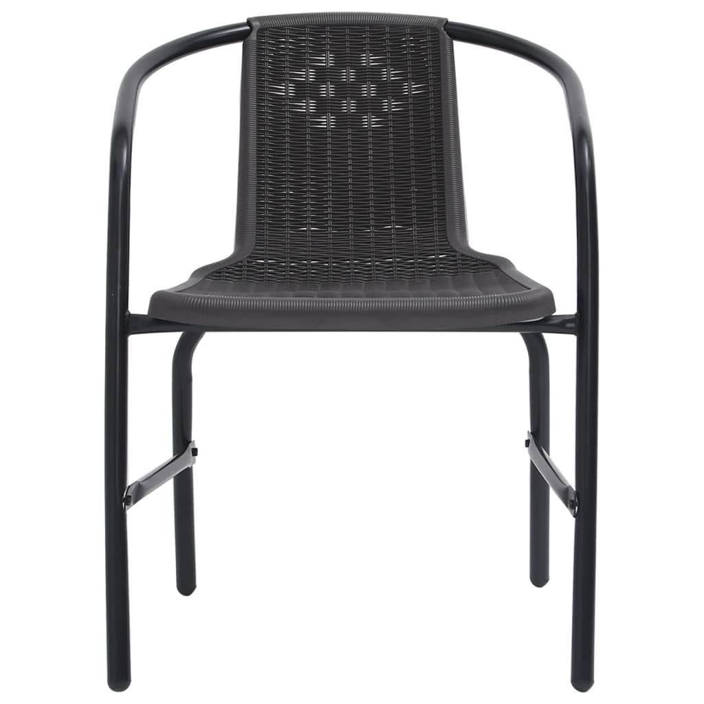 vidaXL Gartenstühle 2 Stk. Kunststoff Rattan-Optik und Stahl 110 kg