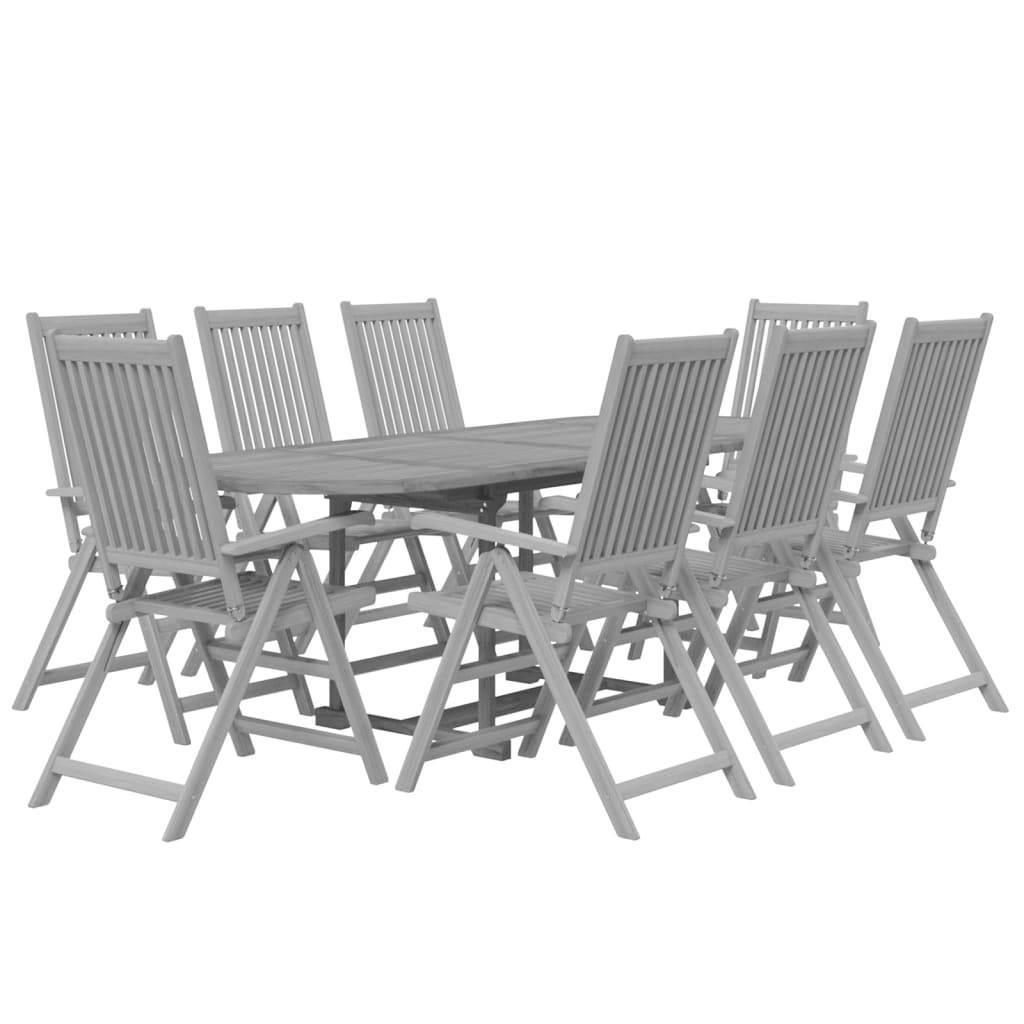vidaXL 9-tlg. Garten-Essgruppe Massivholz Akazie