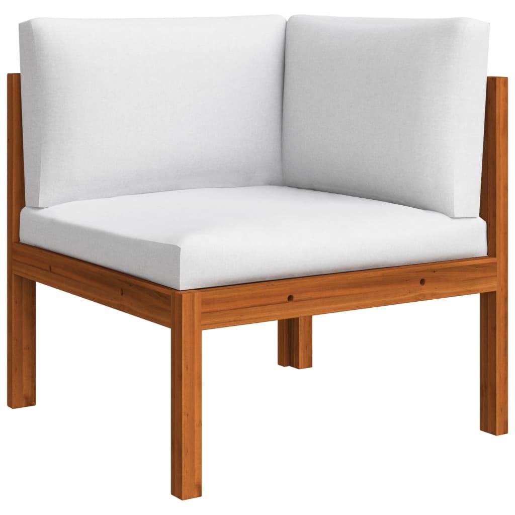 vidaXL Garten-Ecksofas 2 Stk. mit Auflagen Akazie Massivholz