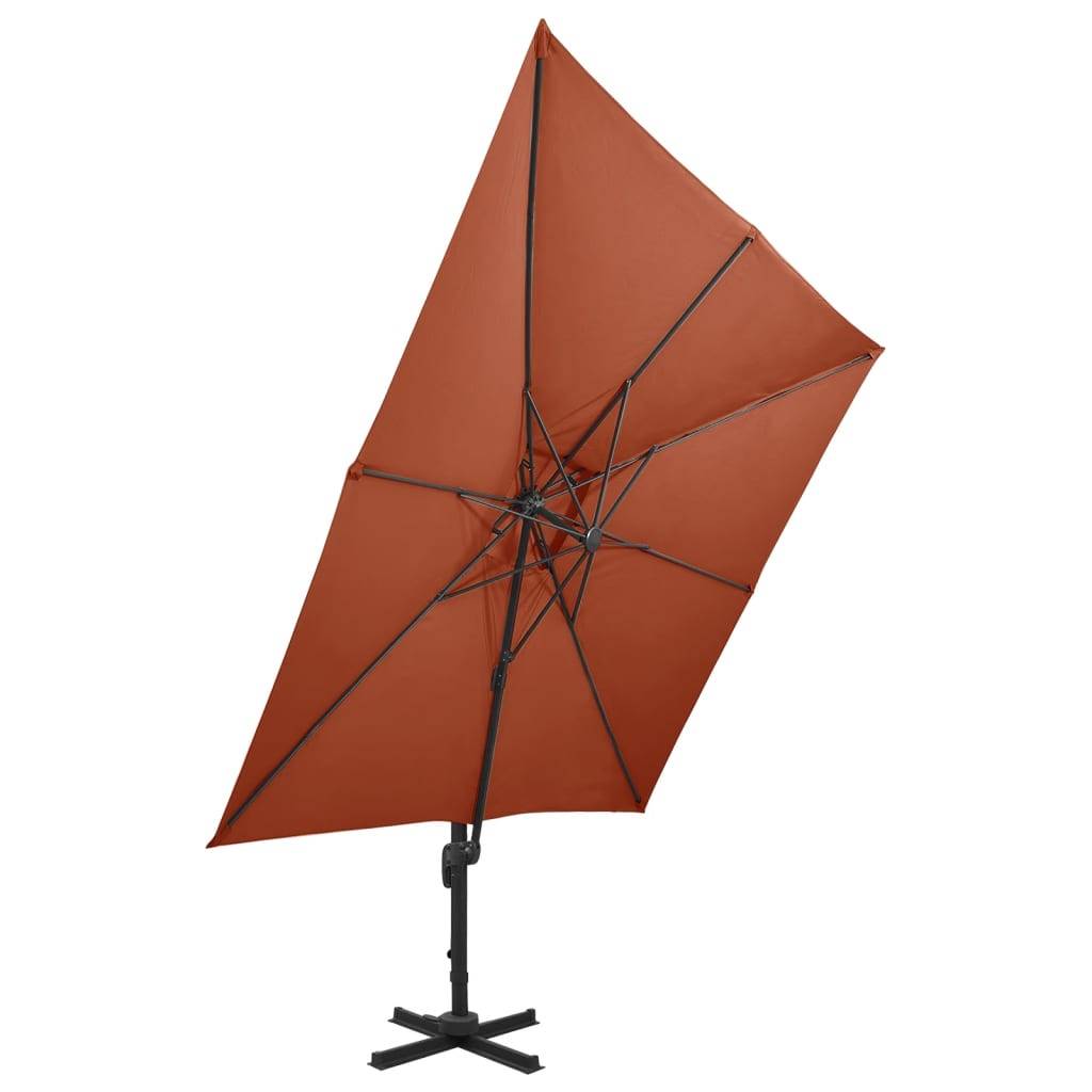 vidaXL Ampelschirm mit Lüftung 300x300 cm Terrakotta