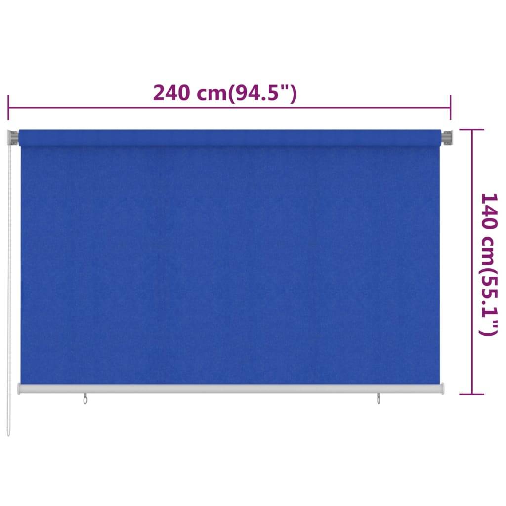 vidaXL Außenrollo 240x140 cm Blau HDPE