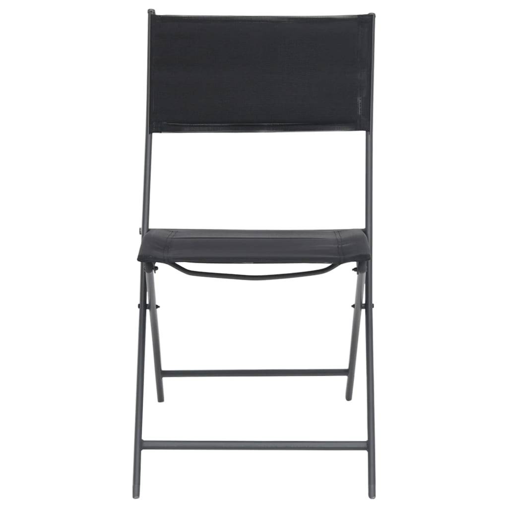 vidaXL Klappbare Gartenstühle 2 Stk. Stahl und Textilene