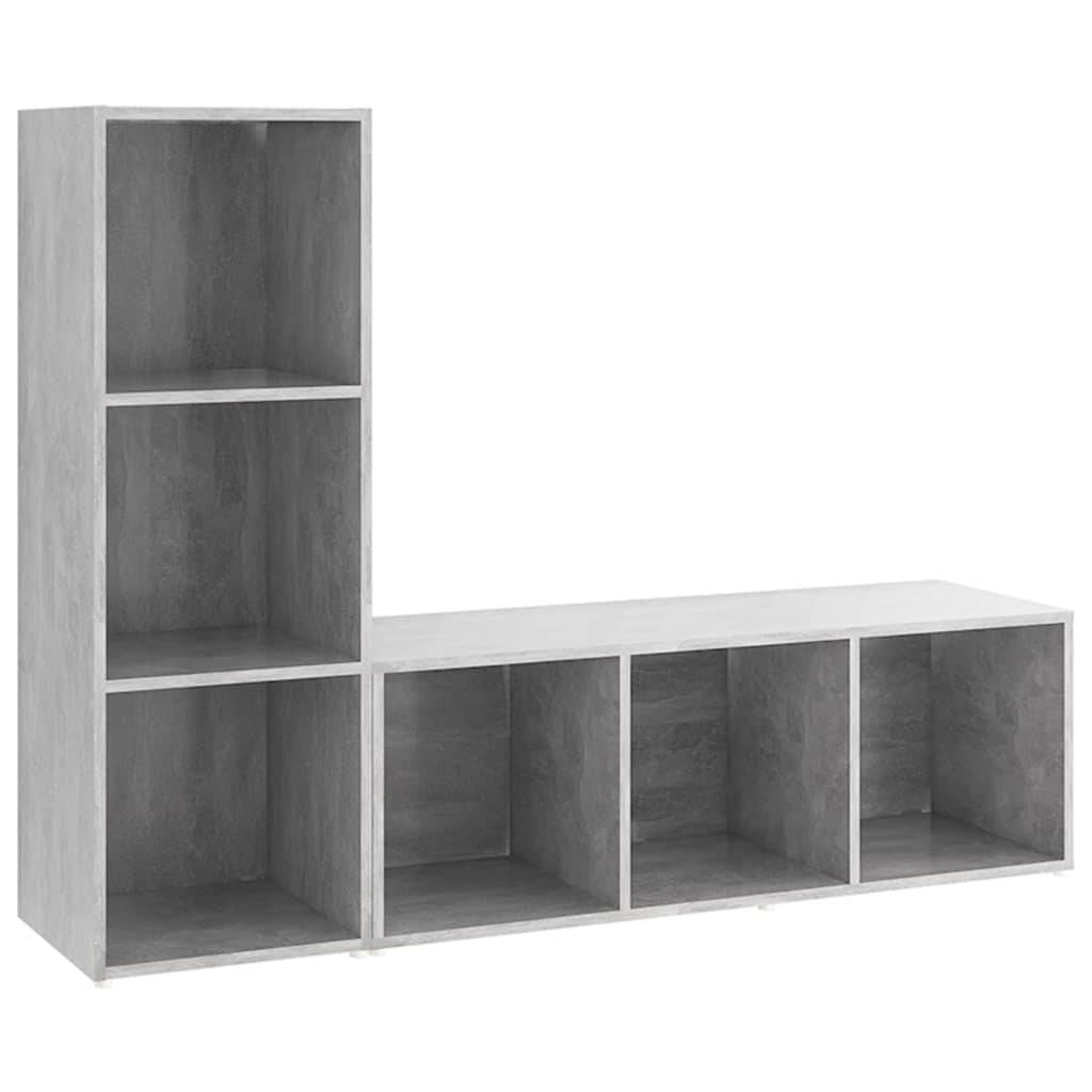 vidaXL TV-Schränke 2 Stk. Betongrau 107x35x37 cm Holzwerkstoff