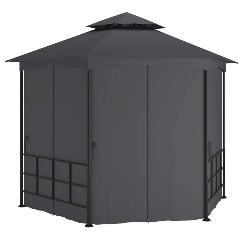 vidaXL Pavillon mit Seitenwänden 3,1x2,7 m Anthrazit