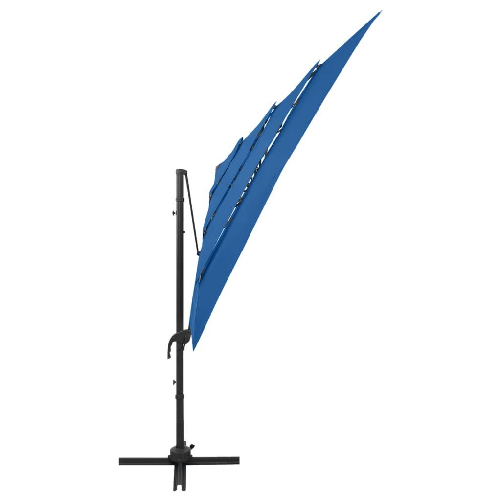vidaXL Sonnenschirm mit Aluminium-Mast 4-lagig Azurblau 250x250 cm