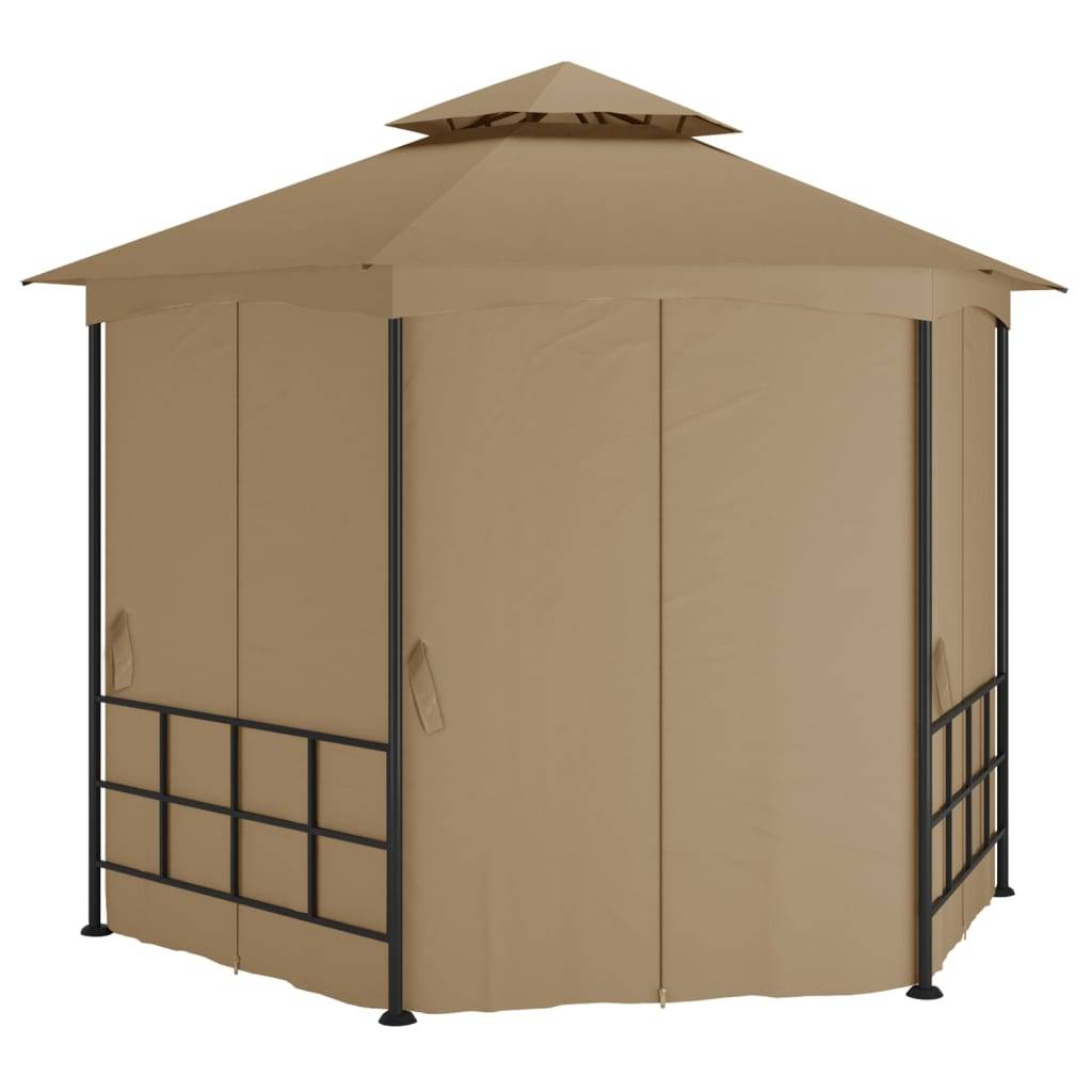 vidaXL Pavillon mit Seitenwänden 3,1x2,7 m Taupe
