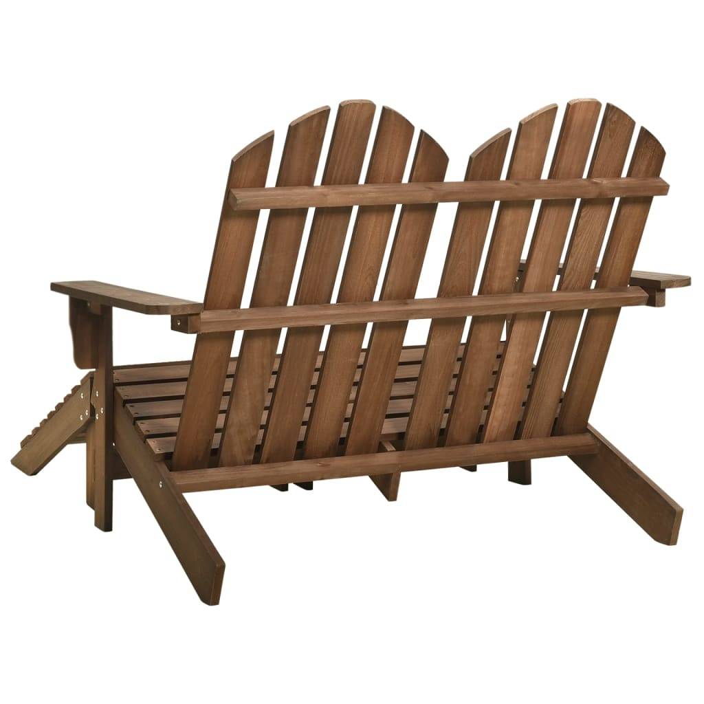 vidaXL Adirondack-Gartenbank 2-Sitzer mit Fußteil Tannenholz Braun