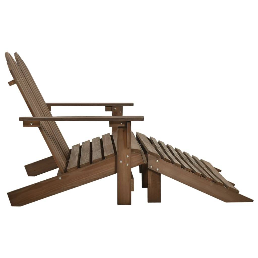 vidaXL Adirondack-Gartenbank 2-Sitzer mit Fußteil Tannenholz Braun