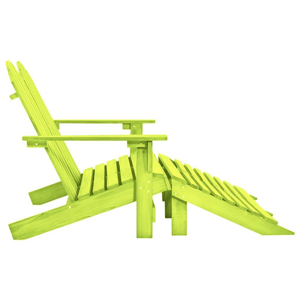 vidaXL Adirondack-Gartenbank 2-Sitzer mit Fußteil Tannenholz Grün