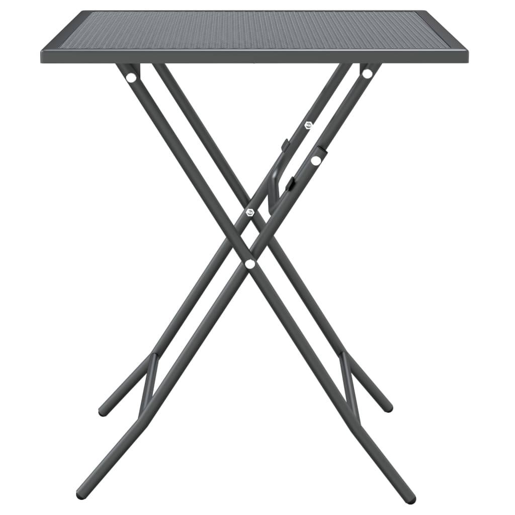 vidaXL Gartentisch 60x60x72 cm Streckmetall Anthrazit