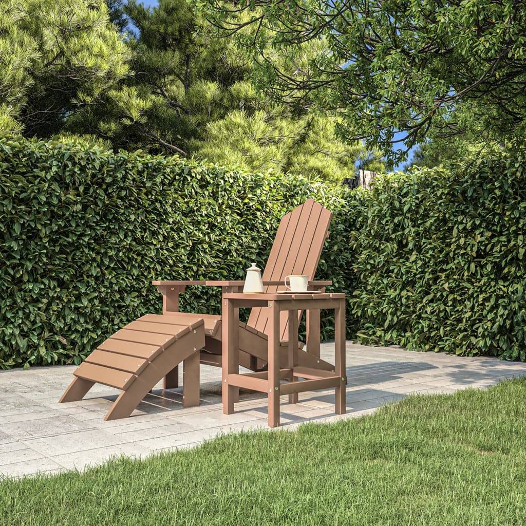 vidaXL Adirondack-Gartentisch Braun 38x38x46 cm HDPE