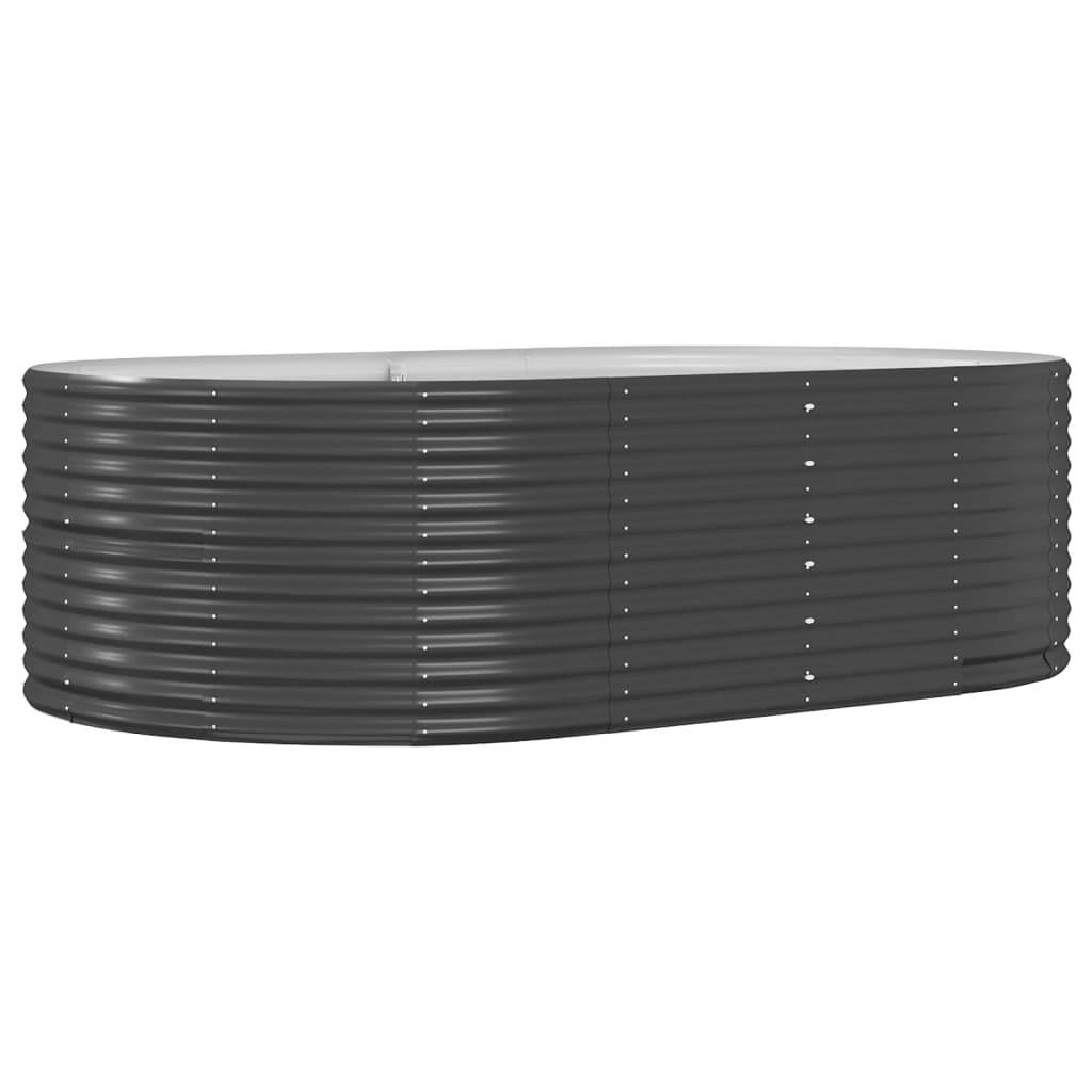 vidaXL Hochbeet Anthrazit 212x140x68 cm Pulverbeschichteter Stahl