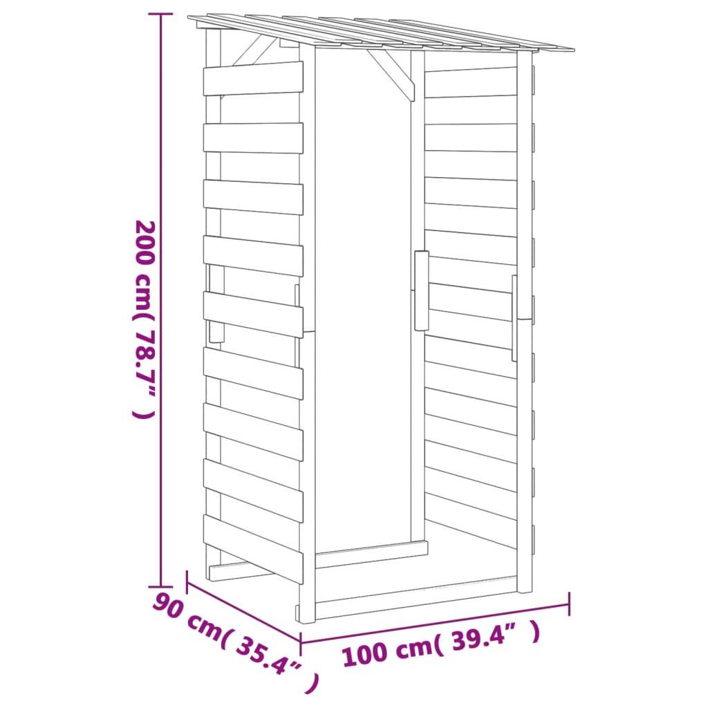 vidaXL Pergola mit Dach 100x90x200 cm Imprägniertes Kiefernholz