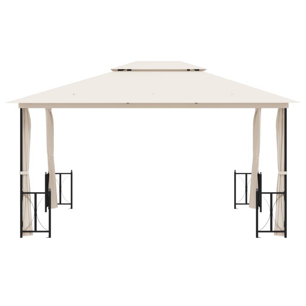 vidaXL Pavillon mit Seitenwänden & Doppeldach 3x4 m Creme