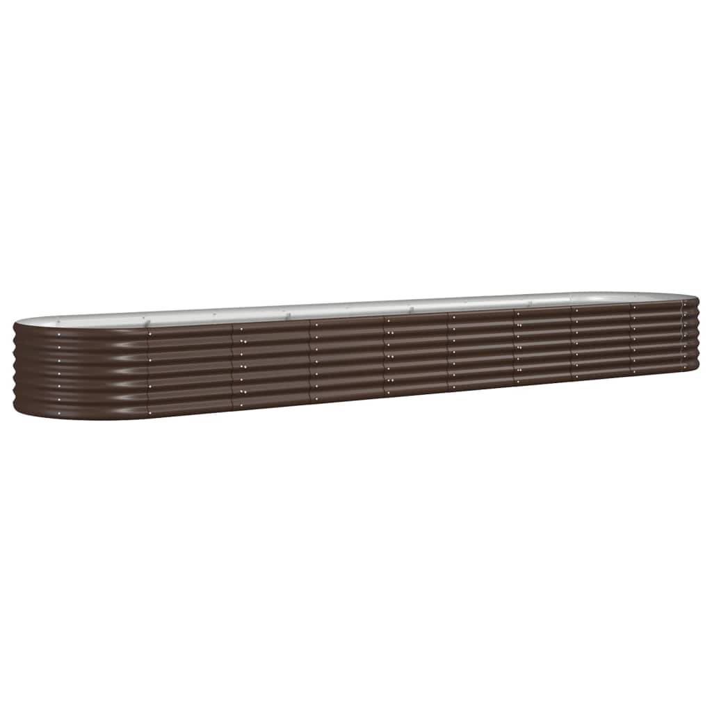 vidaXL Hochbeet Pulverbeschichteter Stahl 368x80x36 cm Braun