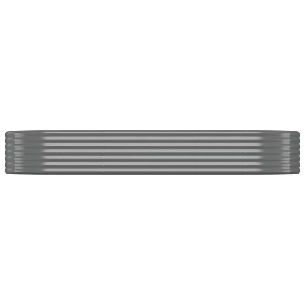 vidaXL Hochbeet Pulverbeschichteter Stahl 249x100x36 cm Grau