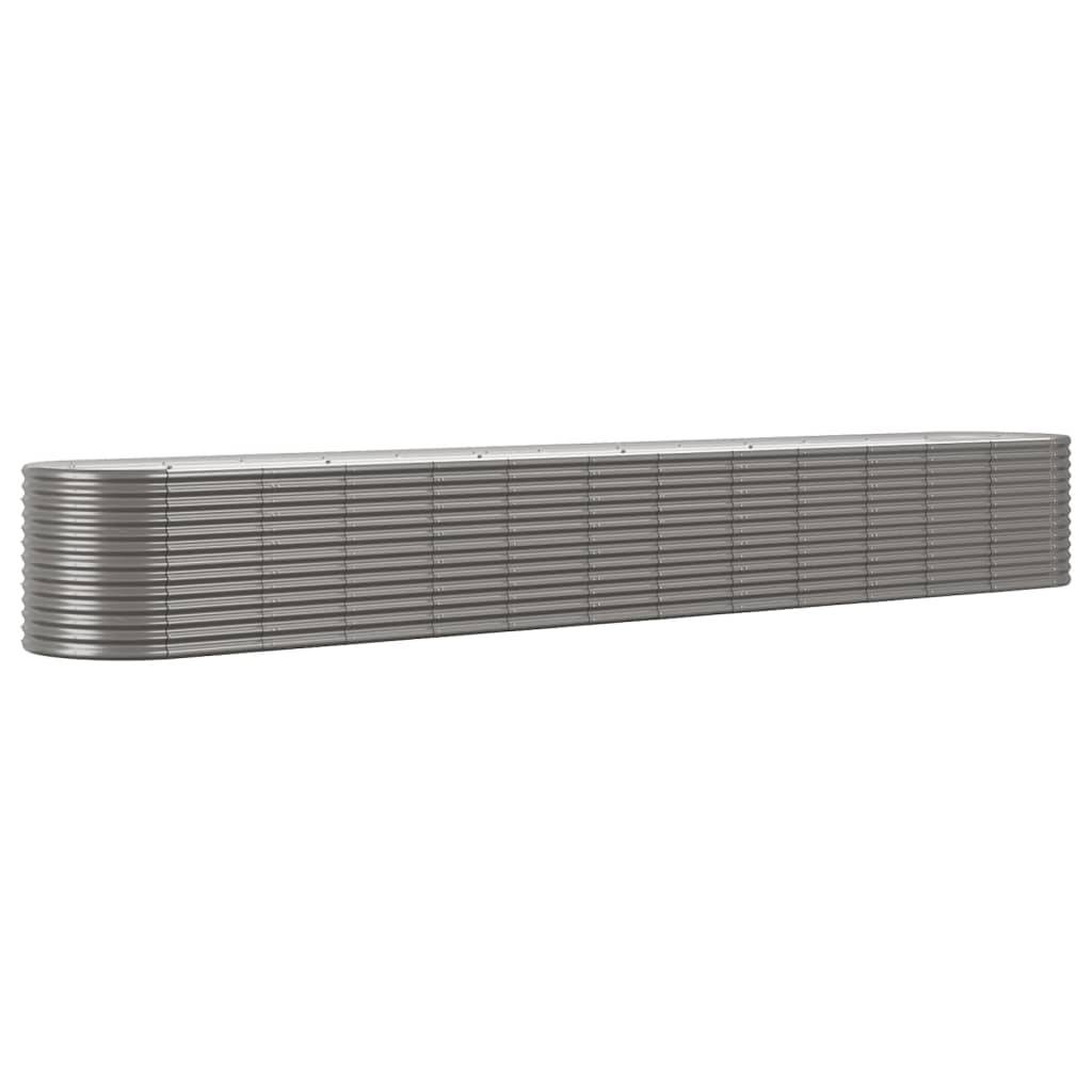 vidaXL Hochbeet Pulverbeschichteter Stahl 512x80x68 cm Grau
