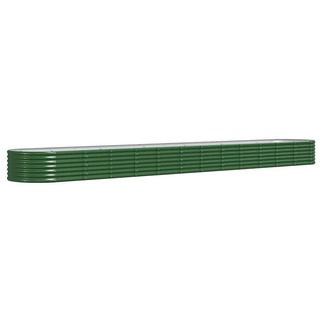 vidaXL Hochbeet Pulverbeschichteter Stahl 512x80x36 cm Grün