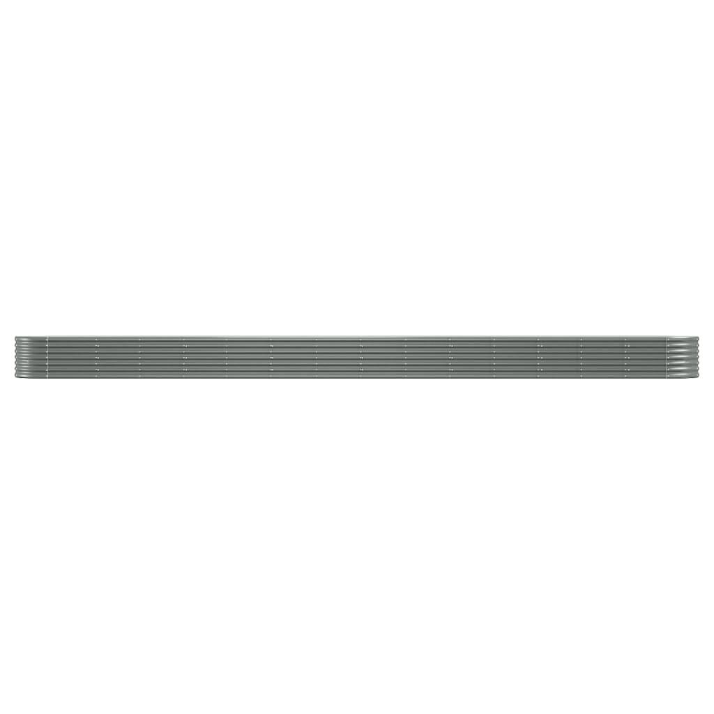 vidaXL Hochbeet Pulverbeschichteter Stahl 620x80x36 cm Grau