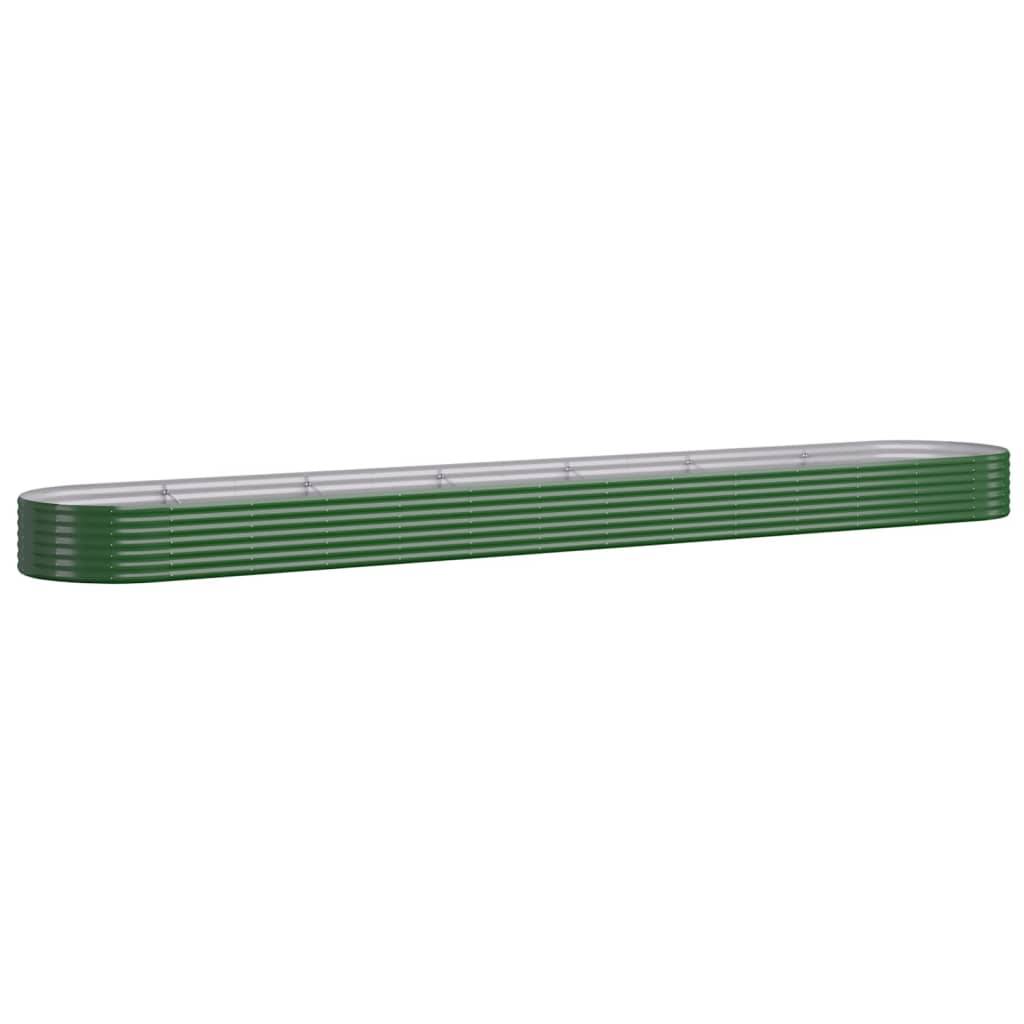 vidaXL Hochbeet Pulverbeschichteter Stahl 544x100x36 cm Grün