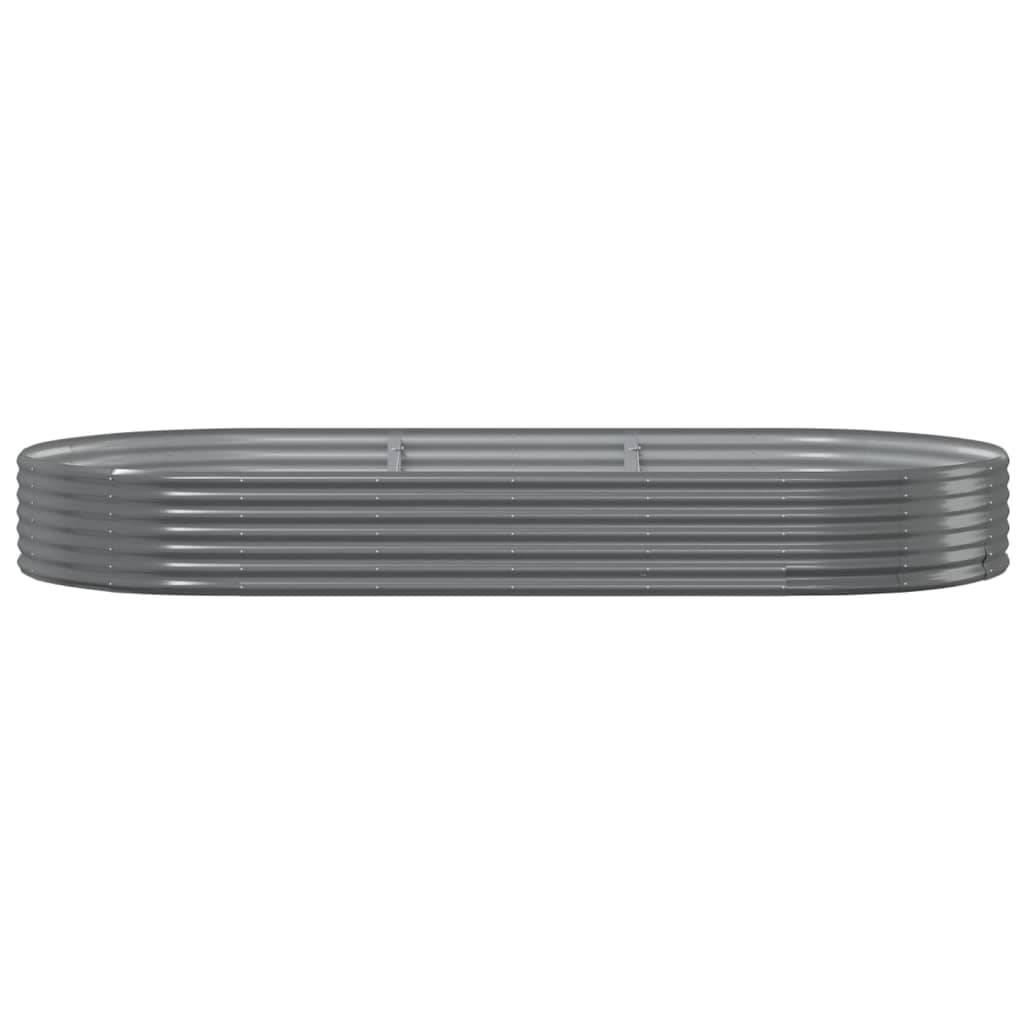 vidaXL Hochbeet Pulverbeschichteter Stahl 296x140x36 cm Grau
