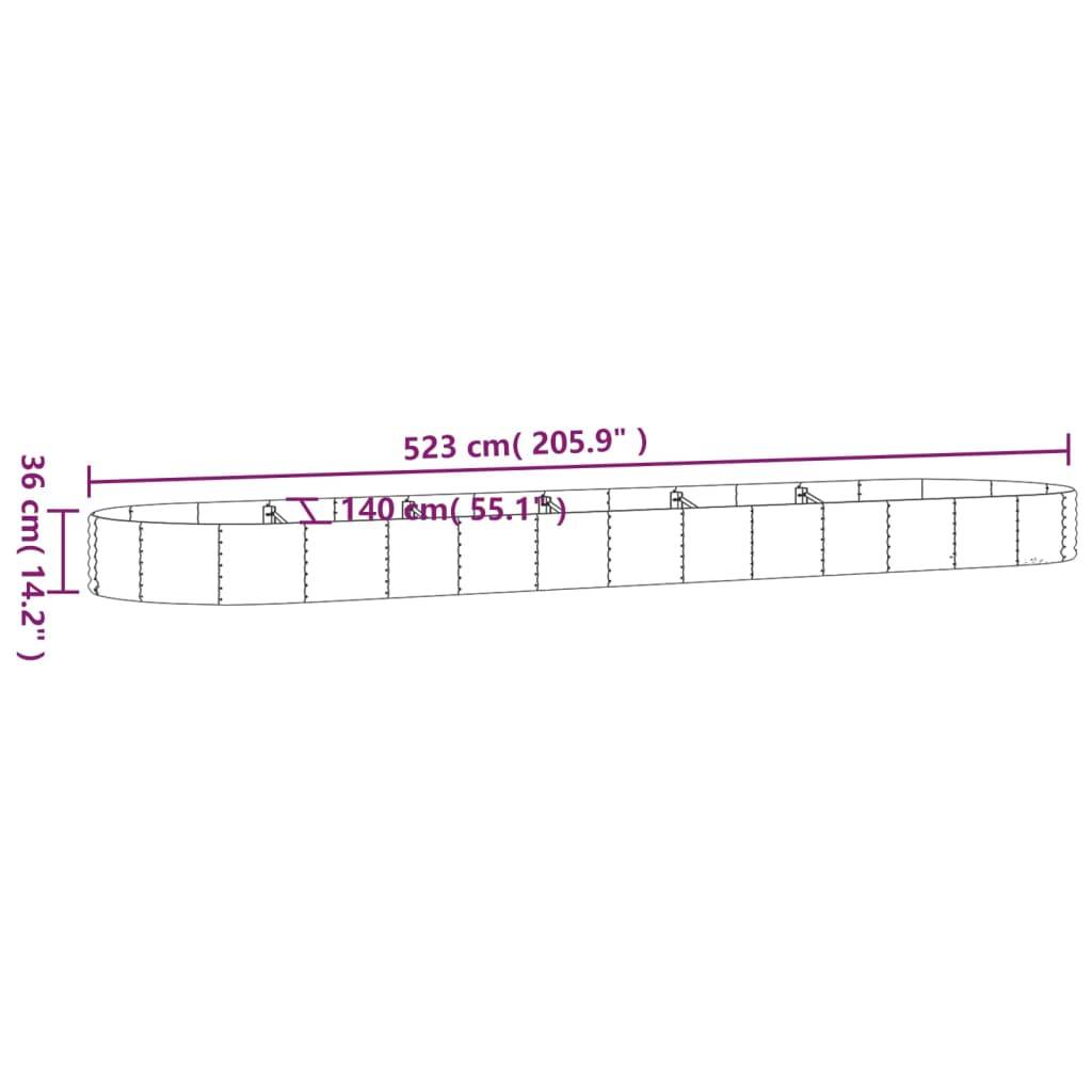 vidaXL Hochbeet Pulverbeschichteter Stahl 523x140x36 cm Braun