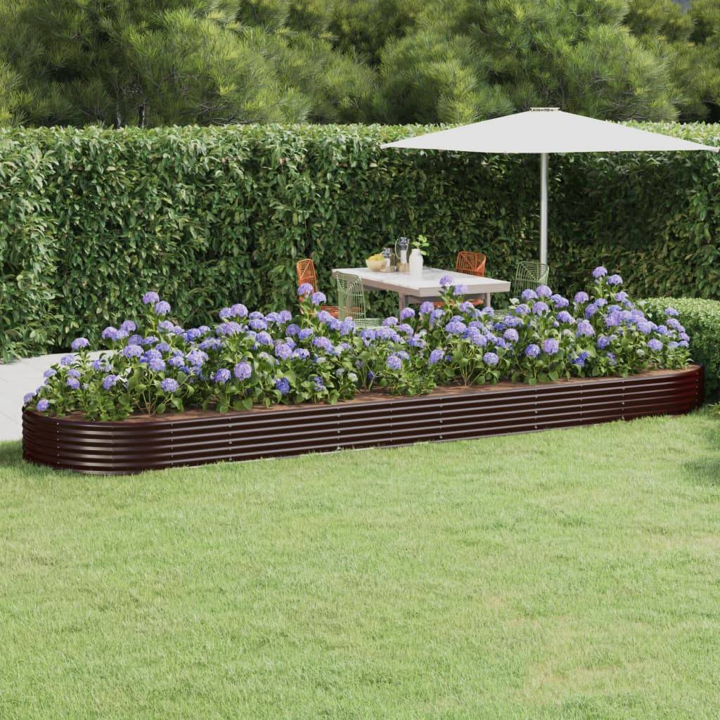 vidaXL Hochbeet Pulverbeschichteter Stahl 523x140x36 cm Braun