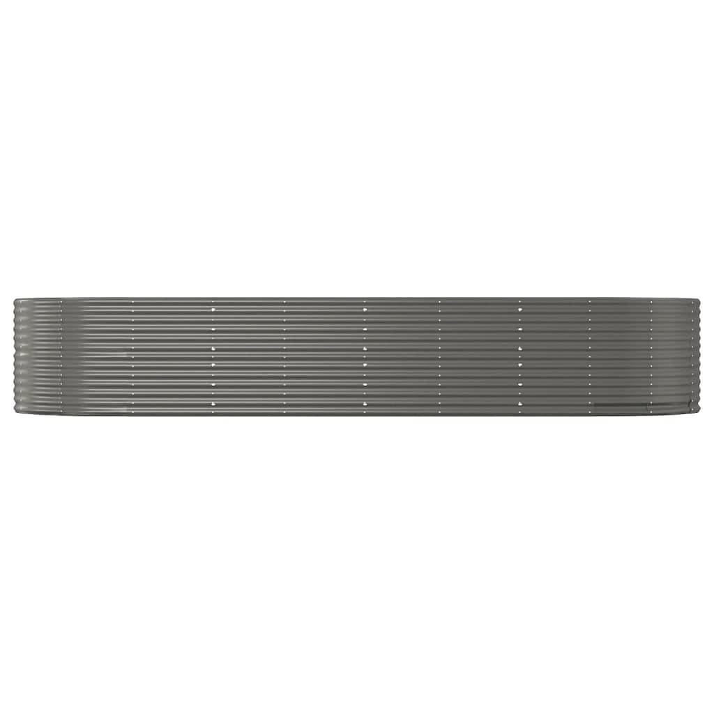 vidaXL Hochbeet Grau 367x140x68 cm Pulverbeschichteter Stahl