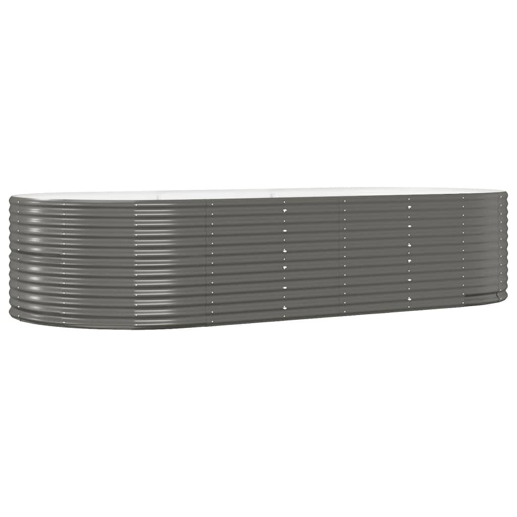 vidaXL Hochbeet Grau 291x140x68 cm Pulverbeschichteter Stahl