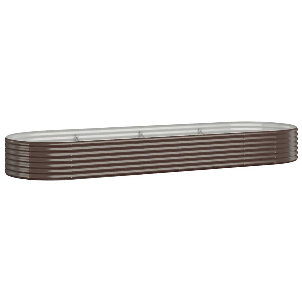 vidaXL Hochbeet Pulverbeschichteter Stahl 322x100x36 cm Braun