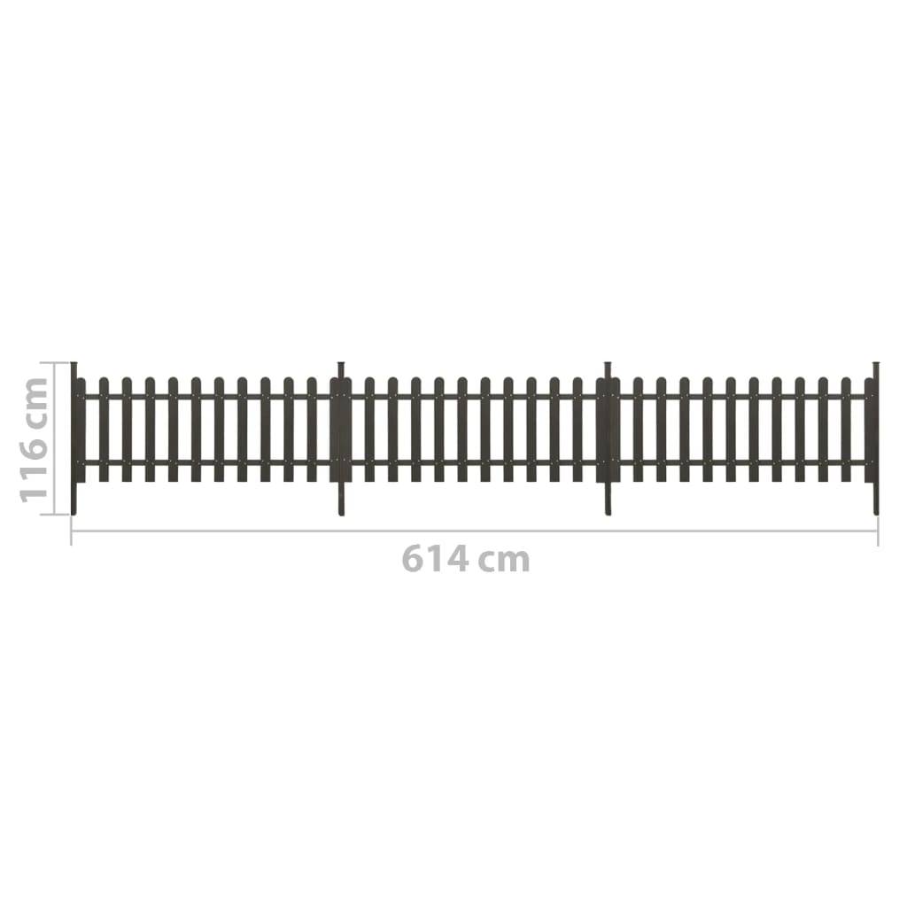 vidaXL Lattenzaun mit Pfosten 3 Stk. WPC 614x80 cm