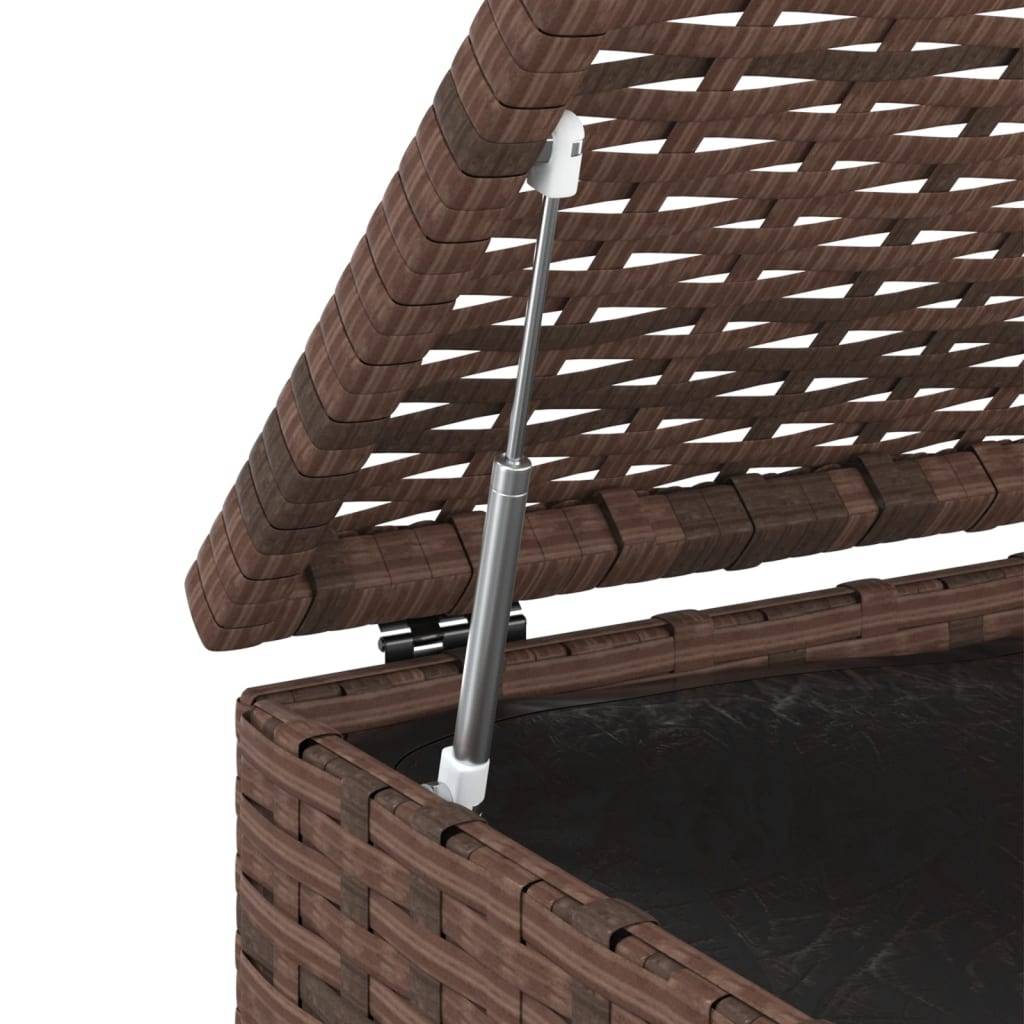 vidaXL Garten-Kissenbox PE Rattan 100x49x103,5 cm Braun