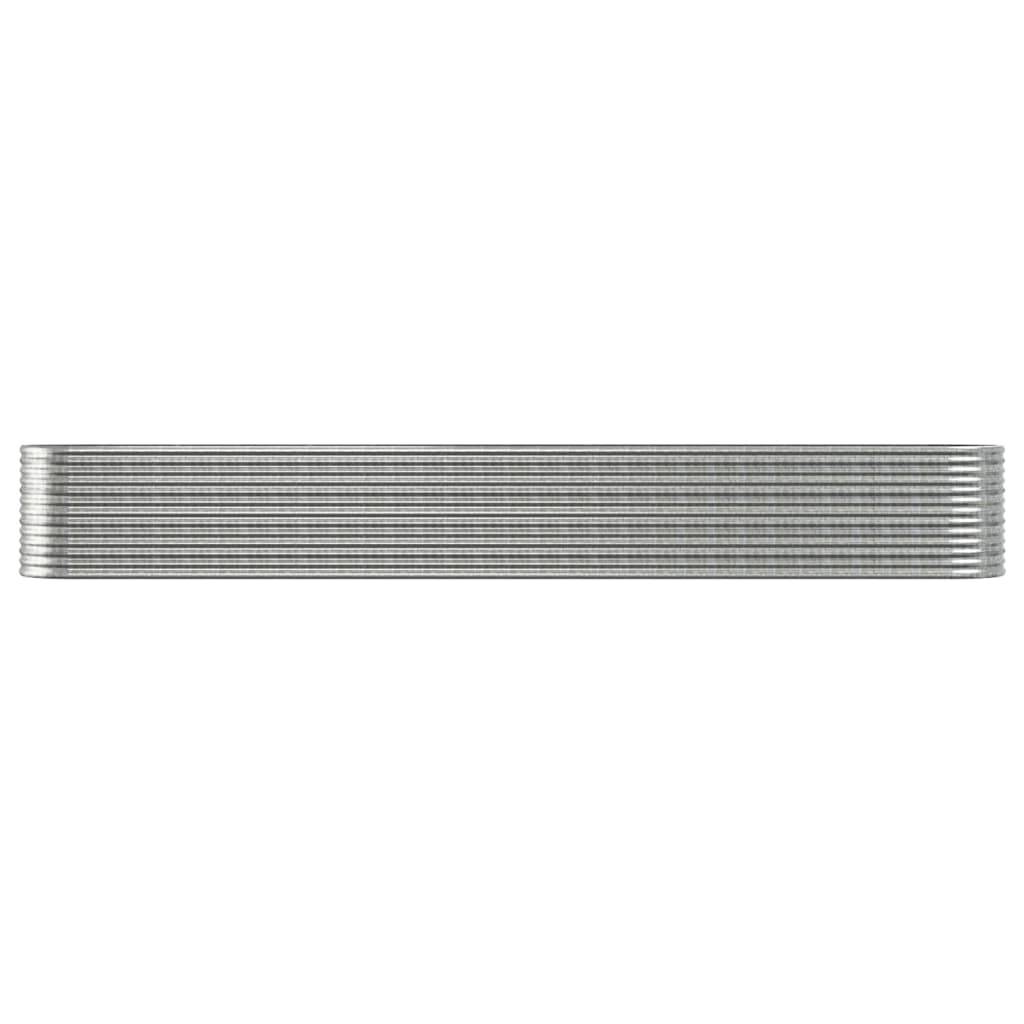 vidaXL Hochbeet Pulverbeschichteter Stahl 512x80x68 cm Silbern