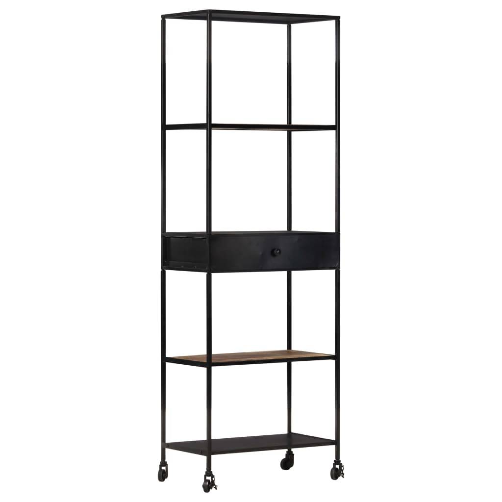 vidaXL Bücherregal 60x35x180 cm Raues Mangoholz & Eisen