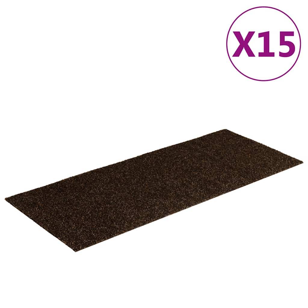 vidaXL Selbstklebende Treppenmatten 15 Stk. Rechteckig 60x25 cm Braun