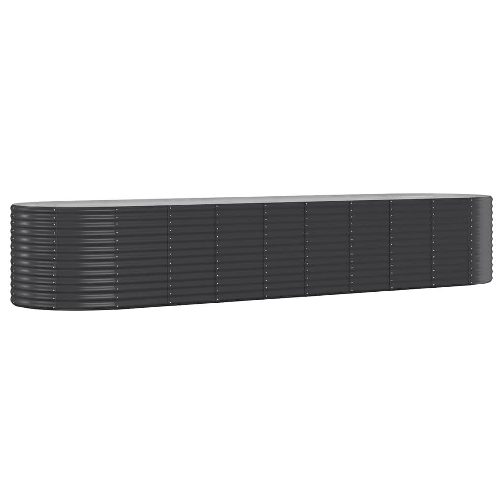 vidaXL Hochbeet Pulverbeschichteter Stahl 396x100x68 cm Anthrazit